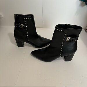 Olivia + kate Black Studded Above the Ankle Boots Size 11